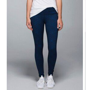 Lululemon Wunder Groove Leggings Pant Sashico Star Inkwell Rugged Blue